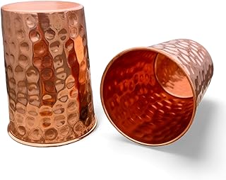 Set 2 Hammmered Pure Copper Cups