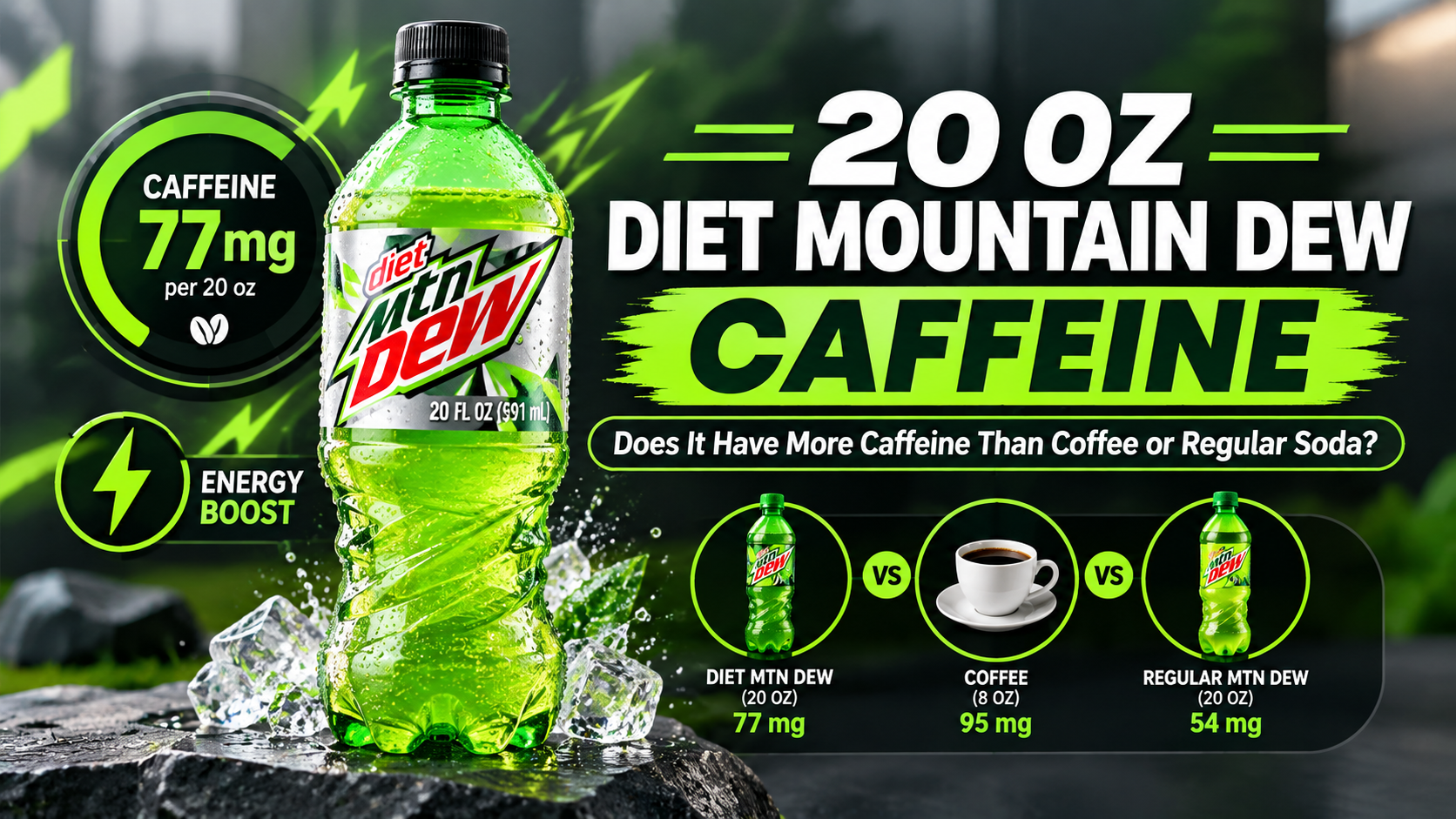 How Much Caffeine In 20 Oz Diet Mountain Dew
