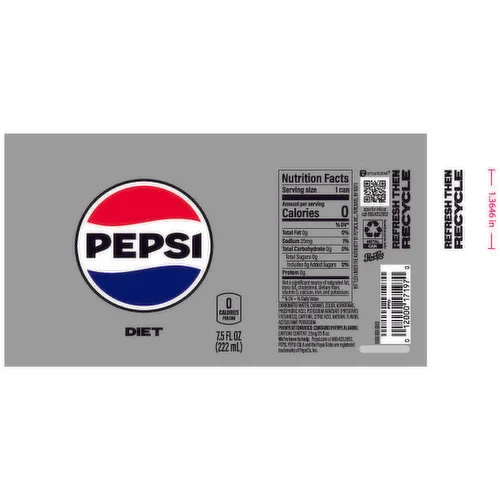 how much sodium is in a diet pepsi